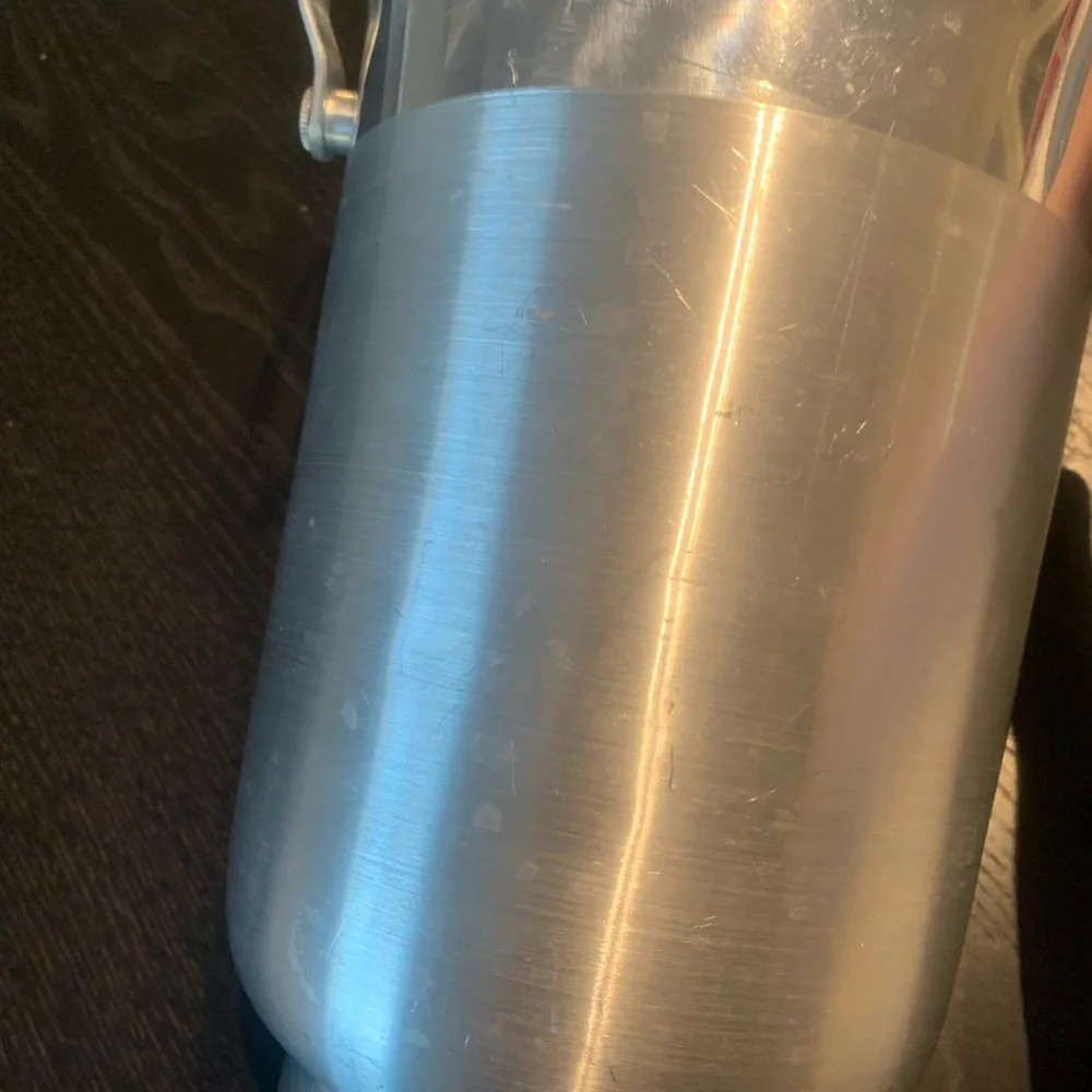 Vintage Silver Ice Bucket with Black Handle